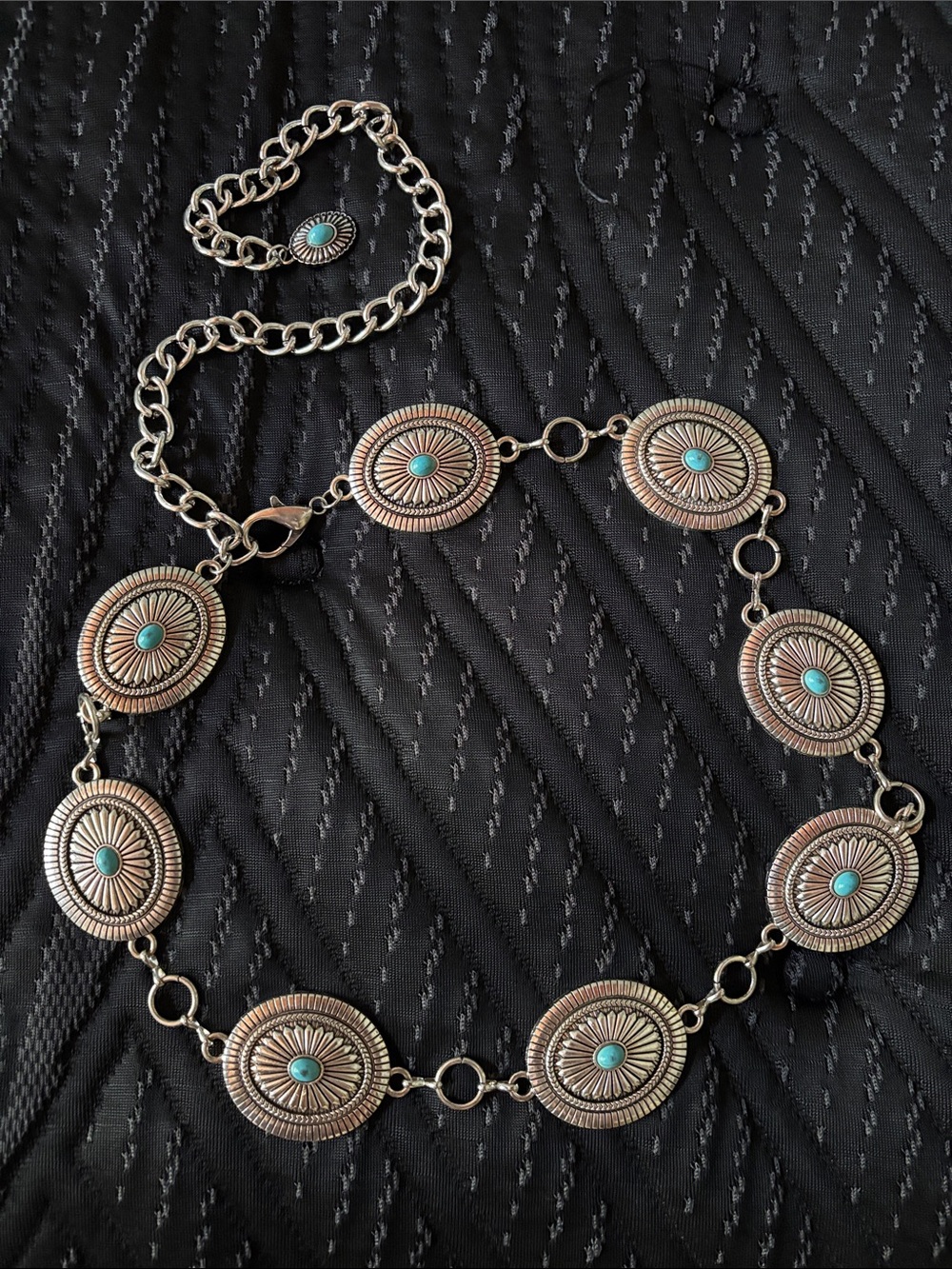 Turquoise Accent Concho Link Belt